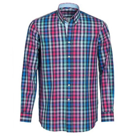 Chemise Carreaux Fraicheur, Encolure : L (41/42), Couleur : Bleu/Rose, par l’Homme Moderne.
