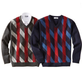 Pulls jacquard géométriques - les 2, Tour de poitrine : XL (112/116), par l’Homme Moderne.