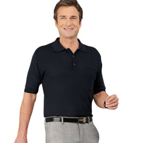 Polo maille damier, Tour de poitrine : M (96/100), Couleur : Marine, par l’Homme Moderne.