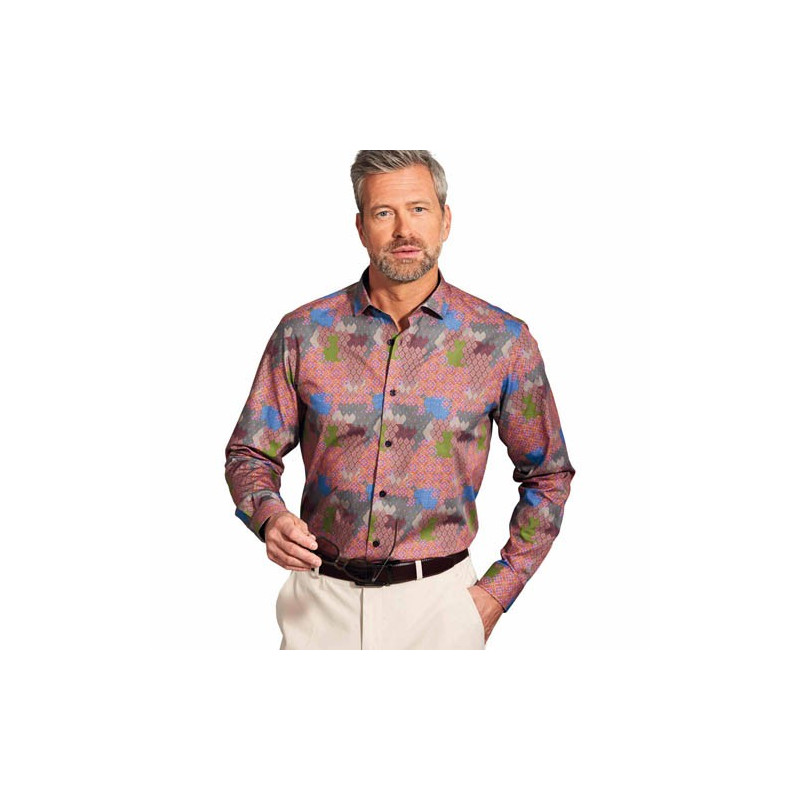 Chemise popeline «patchwork»