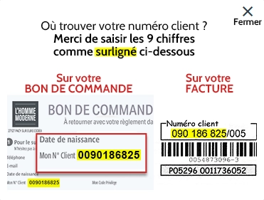 Indication pour trouver le numéro de client sur une facture