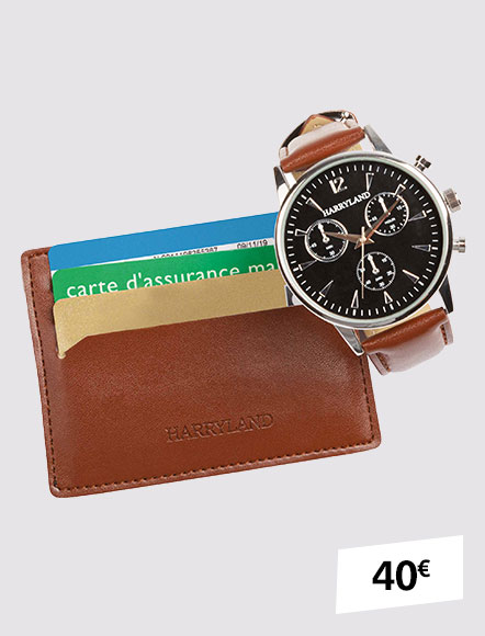 La montre + le porte-cartes Harryland