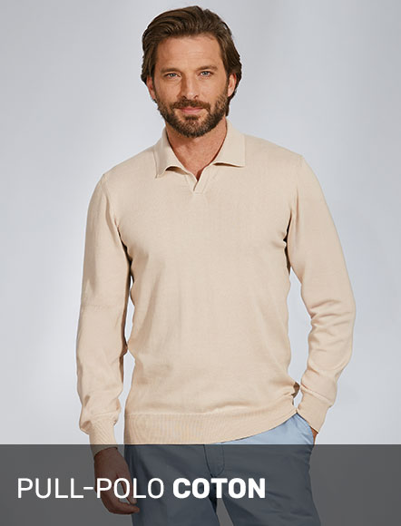 Pull polo coton