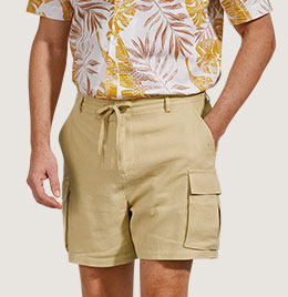 Short cargo en lin