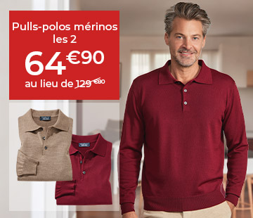 
													Pulls-polos mérinos - les 2
											