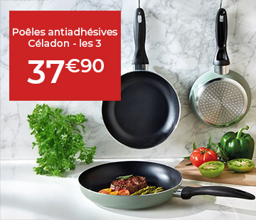 
													Poêles antiadhésives Céladon - les 3
											
