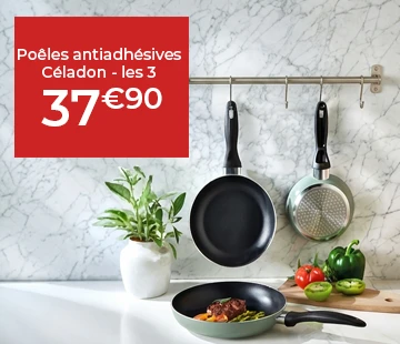 
													Poêles antiadhésives Céladon - les 3
											
